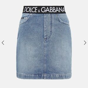 Dolce & Gabbana Authentic logo Light Blue Denim Mini Skirt authentic NWT